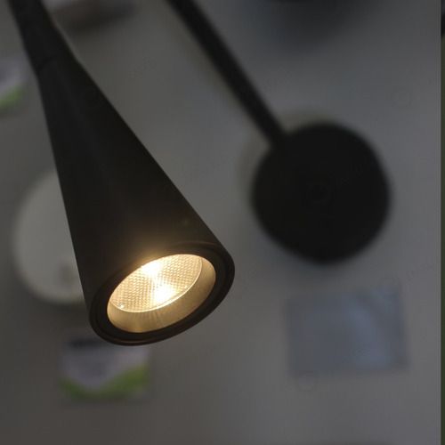 Arandela Led Cabeceira Flexivel Preto 3w 3000k Bivolt 240lm