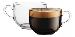 12 Taza Grande Vidrio Para Café O Capuchino 470ml Jumbo