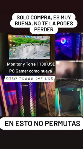 Pc Torre Gamer Con Monitor. Mirar Descripcion Y Segunda Foto