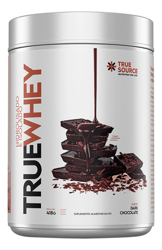 True Whey Whey Isolado E Hidrolisado 418g True Source Sabor Dark Chocolate