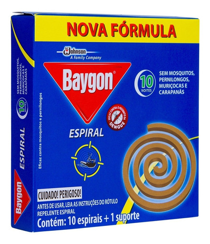 Repelente Espiral Baygon Caixa Com 10 Unidades