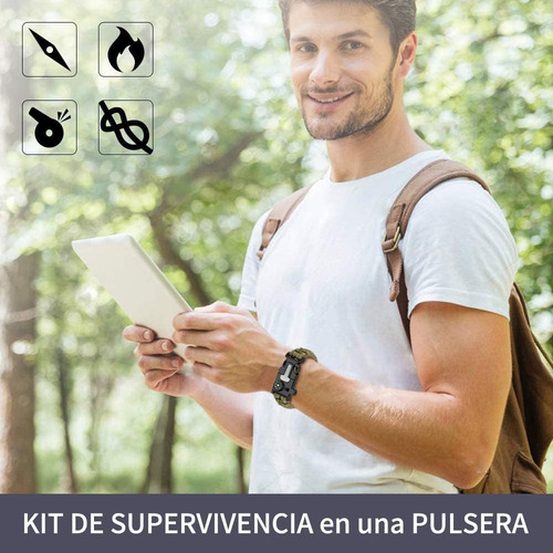 H Pulsera De Supervivencia Paracord, Brazalete Táctico 5 En