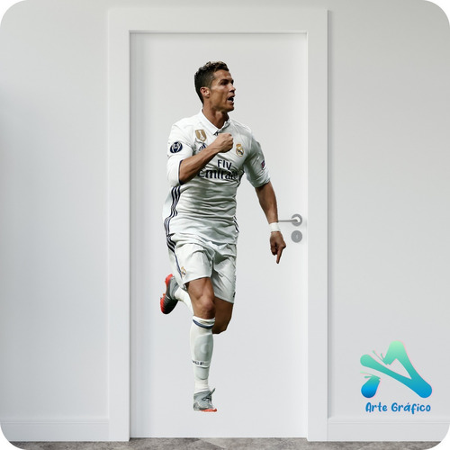 Vinilo Pared Puerta Gigantografía Cristiano Ronaldo Madrid