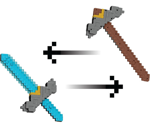 Mattel Minecraft Movie Espada Y Pico 2 En 1 Click And Switch