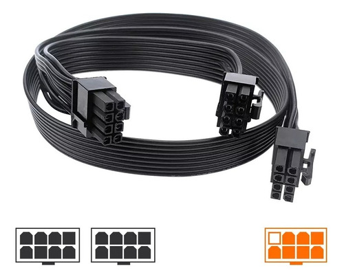 Cable Para Fuente Modular Pci-e 8 Pines A 2x8(6+2) Mineria