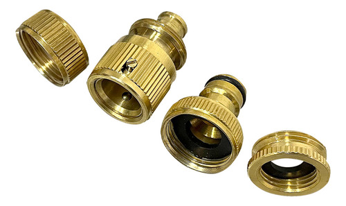 Conector Engate Rápido Em Latão Para Mangueira De Jardim 1/2