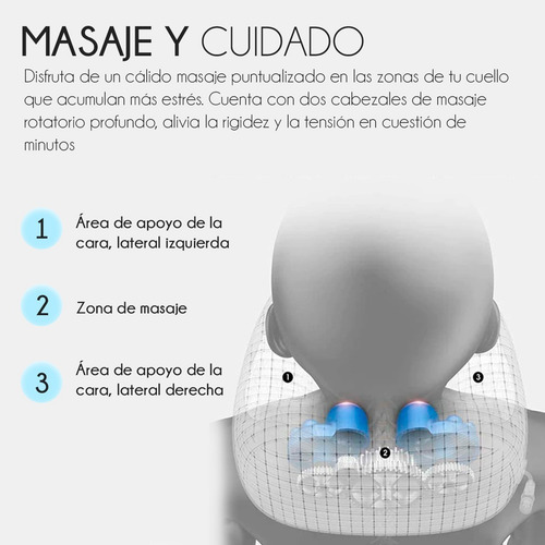 Almohada Masajeador Electrico Cuello Espalda Masaje Muscular Gris Con Café
