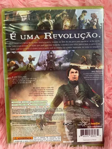 Xbox 360 Fable 3 - Novo - Original - Lacrado