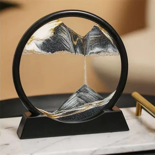 Reloj De Arena En Movimiento Paisaje 3d Decoración