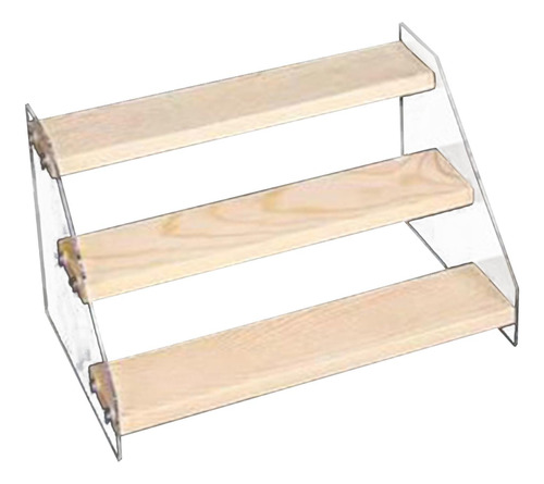 Expositor De Madera Con Soporte De Acrílico 3 Capas