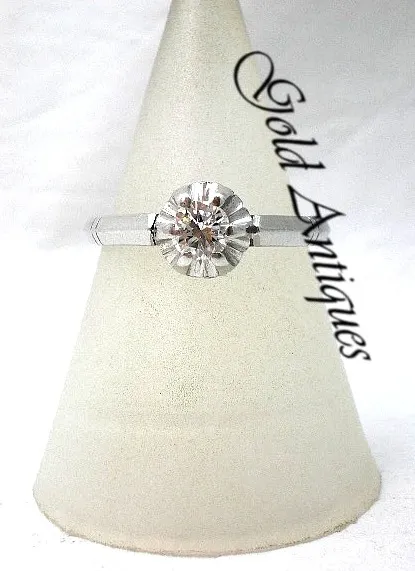 Anillo Solitario De Platino 950 Y Brillante De 0.25 Ct