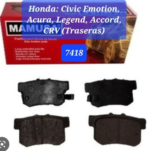 Pastillas De Frenos 7418 Honda Civic/accord/acura/crv/legend