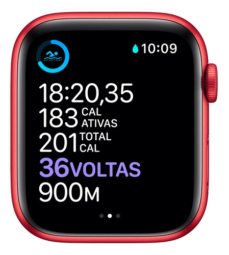 Imagem 4 de 8 de Apple Watch Series 6 (GPS) - Caixa de alumínio (PRODUCT)RED de 44 mm - Pulseira esportiva (PRODUCT)RED