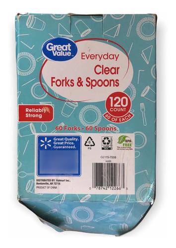 Great Value Set De Tenedores Y Cucharas 120 Piezas