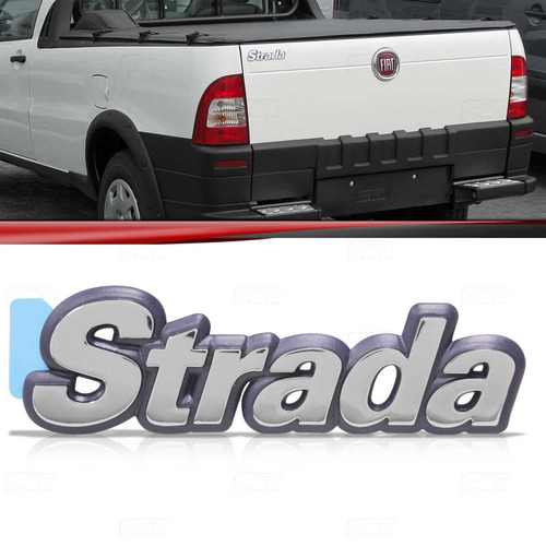 Emblema Tampa Traseira Fiat Strada 96 97 98 99 2000 Cromado