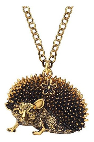 Bonsny Declaración Vintage Minial Hedgehog Collares Colgante