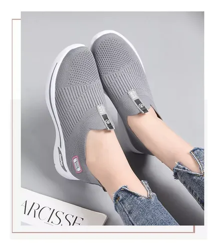 Zapatillas De Tenis De Malla Fáciles De Poner Para Mujer