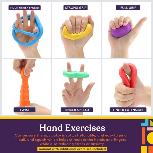 Juego De 4 Ejercicios Resistivos Para Manos Therapy Putty Sp