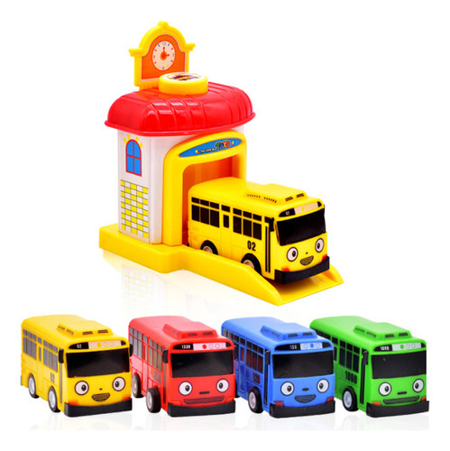 Divertido Coche En Miniatura Para Niños, Minibús, 4 Piezas