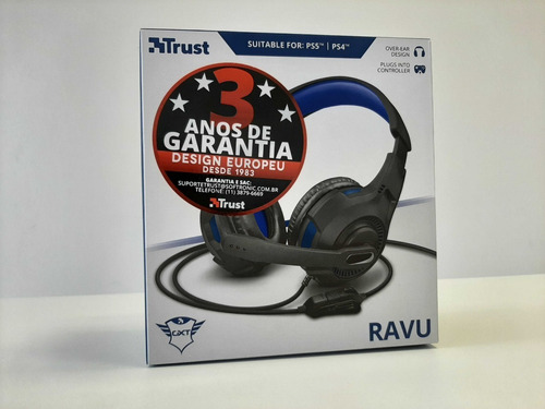 Imagem 1 de 9 de Headset Gamer Gxt307b Ravu Azul Ps5/xbox Seriex Pc Seminovo