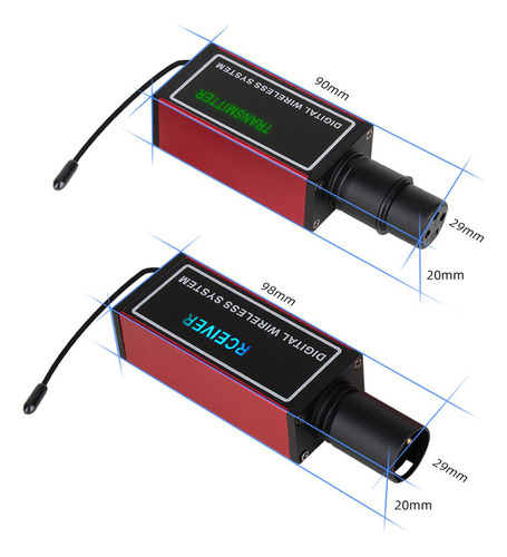 De Micrófono Transmisor Receptor Enchufe Recargable Rojo