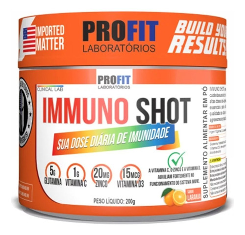 Immuno Shot Vit C + D3 + Glutamina + Zinc 200g - Profit 