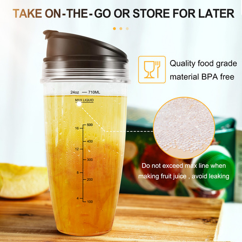 Vasos De Repuesto De 24 Oz Compatibles Con Nutri Bn401, Bn70