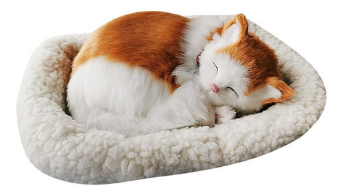 Un Juguete De Peluche Realista Que Respira Con Un Gato Dormi