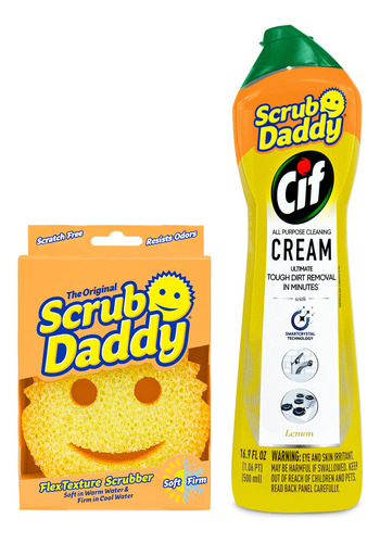Scrub Daddy Og + Cif - Crema De Limpieza Multiusos, Color L.