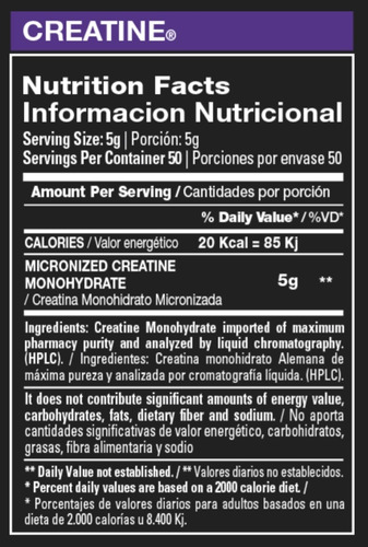 Imagen 4 de 9 de Xtrenght Creatina 250grs - Fuerza, Recuperación Y Potencia