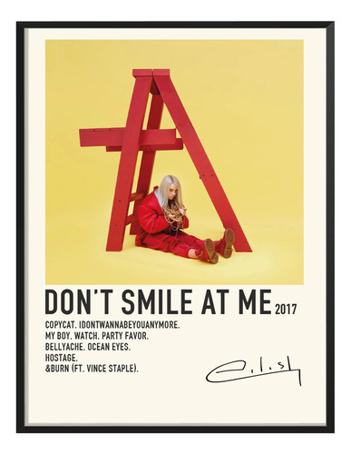 Poster Billie Eilish Album Tracklist Don't Smile At Me 80x40