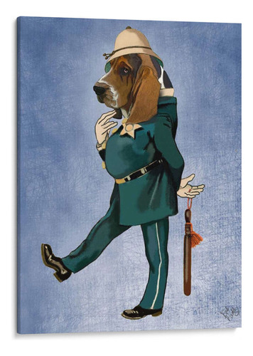 Canvas Lab Cuadro Policía De Basset Hound 90x120, Fab Funky