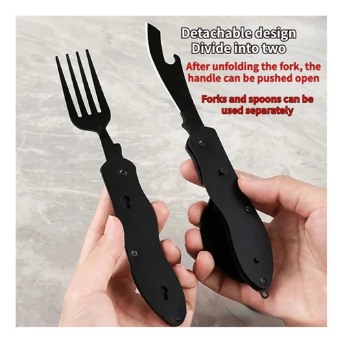 Cuchara, Tenedor Y Cuchillo Plegables 3 En 1