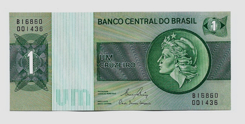 Fk Billete Brasil 1 Cruzeiro 1980 P-191ac Nuevo Diseño U N C