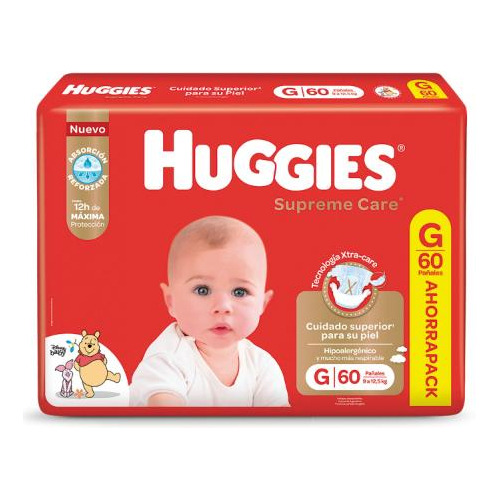 Pañales Huggies Supreme Care G 60 Unidades