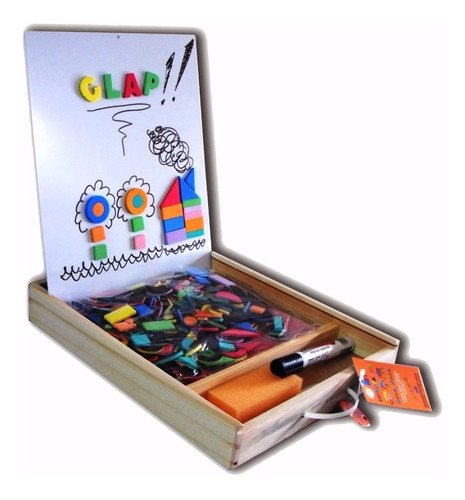 Pizarra Magnetica Doble Caja De Madera 31x25cm Clap
