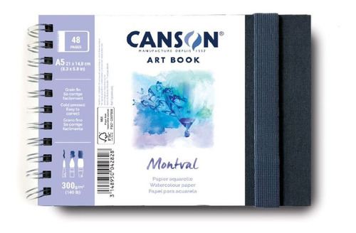 Canson Caderno art book montval canson 300 g/m2 a5 24 fls cor preto