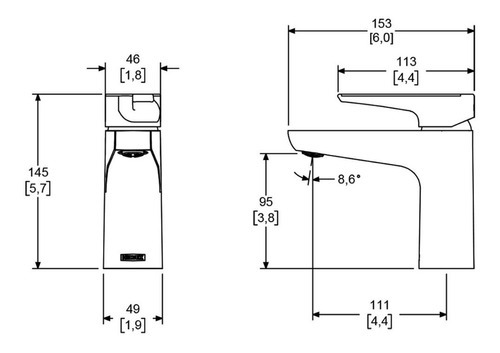 Monomando Bajo Para Lavabo Lusitania Helvex Lus-100 Cromo