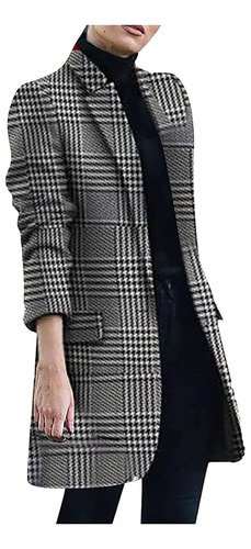 Abrigo Mujer Ropa De Abrigo Elegante Cuello Solapa Tweed