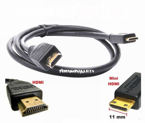 Imagen 5 de 7 de Cable Hdmi A Mini Hdmi 1 Mts 1080p Camara Tablet