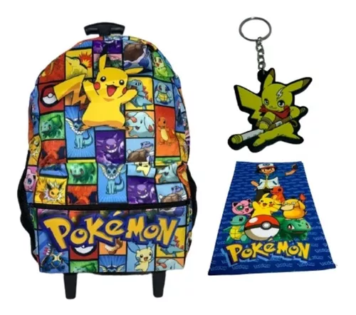 Kit mochila e estojo todos os pokemons tamanho grande padrão escolar e  viagem