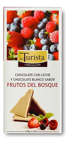 Tableta de chocolate blanco Del Turista frutos del bosque 100g