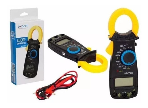 Imagem 2 de 4 de Alicate Digital Amperimetro Profissional Md-y400 + 2 Pilhas