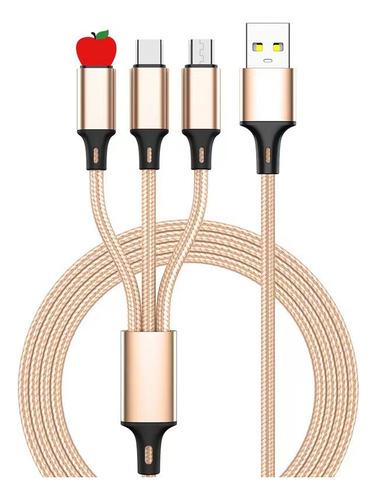 Cable De Carga Weaving One Drag Three De 2,8 A, Color Dorado