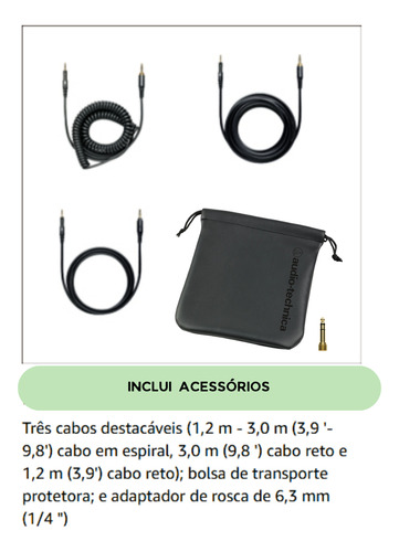 Audio Technica Ath-m50x Fone De Ouvido Original C/ Nf + Case