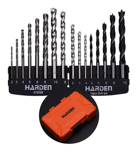 Juego Mechas 16pcs Para Metal Concreto Y Madera Harden