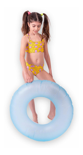 Malla Bikini Cali Niña Uv Upf50+ Top Tiras + Bombi Emoji Env