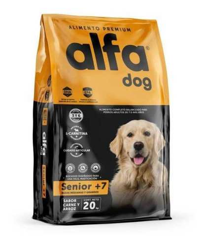 Alfa Dog Senior Alimento Para Perro Premium 20kg Mascotas