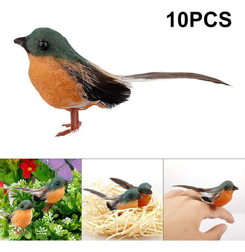Imagen 3 de 10 de 10 Piezas De Pájaros Cardenales Realistas Navideños Con