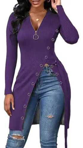 Blusa larga con abertura a los lados deals